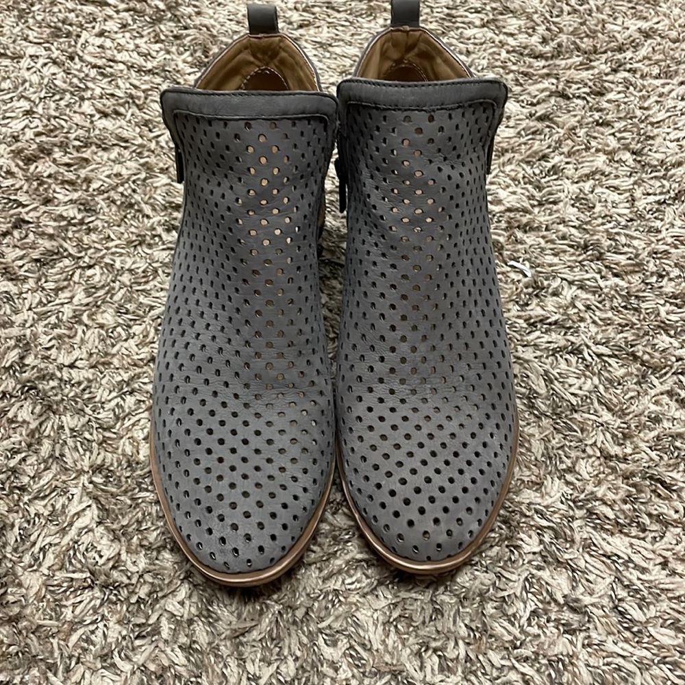 Lucky Brand, gray booties, size 8.5, worn twice